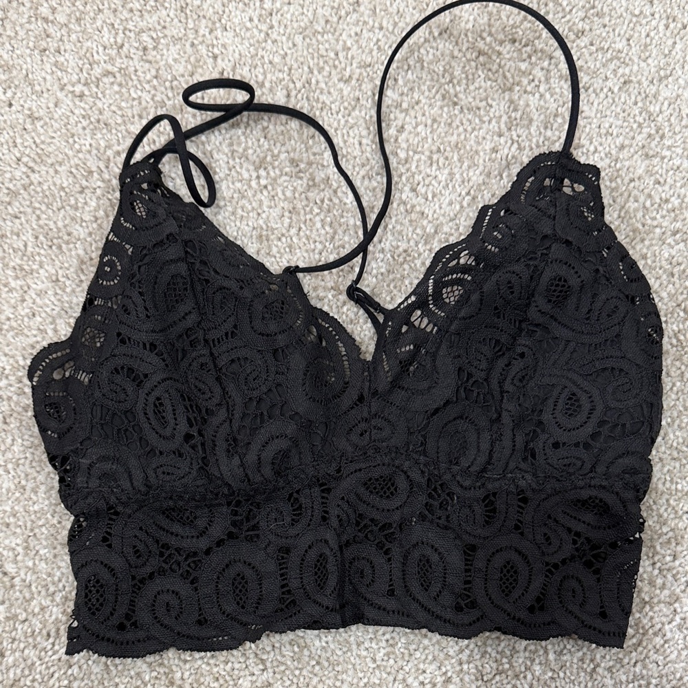 Victoria's Secret Black Lace Crop Top
